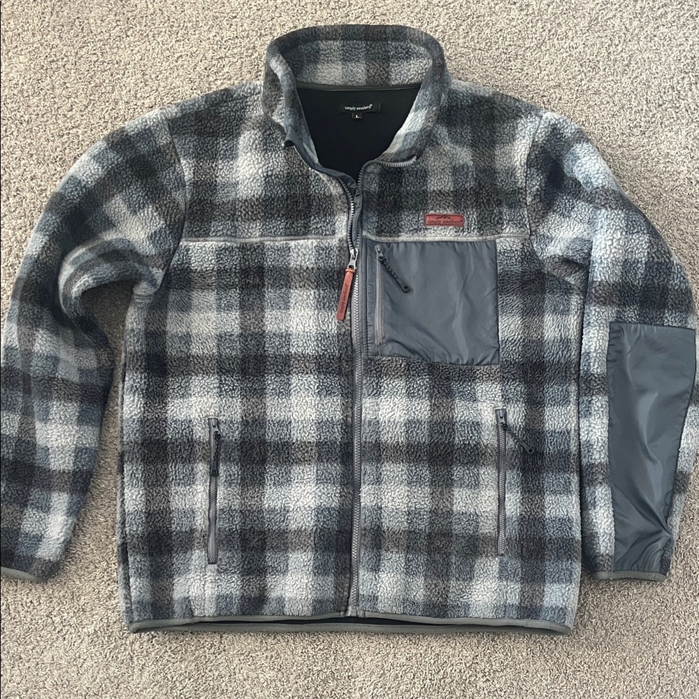 Simply Southern Blue and Gray Fleece Jacket